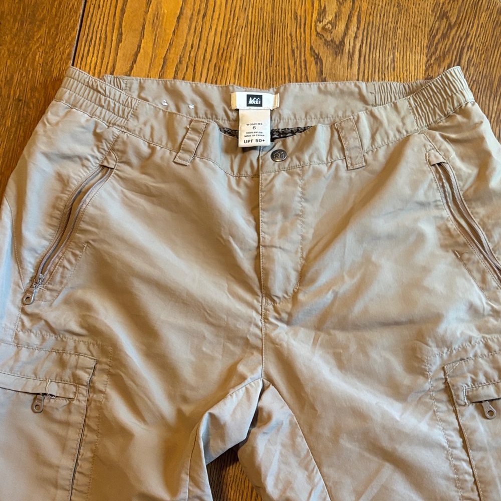 REI Women’s Tan Outdoor Convertible Hiking Pants to Shorts